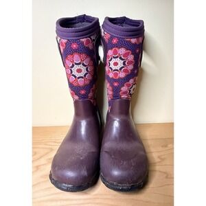 BOGS Boots Kids Waterproof Kaleidoscope Rain Snow Boots Purple Sz 11 Little Kid